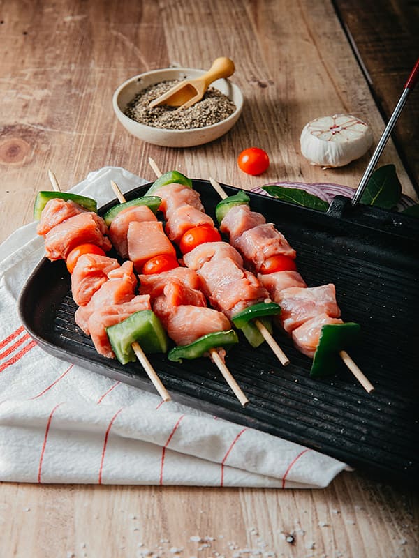 BROCHETTE DE PORC NATURE - Les Viandes Fermieres Boucherie en Ligne en Normandie