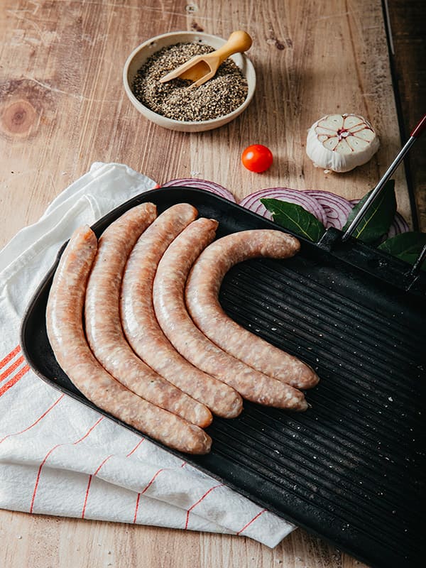 CHIPOLATAS À L'OIGNON BN S/CO - Les Viandes Fermieres Boucherie en Ligne en Normandie