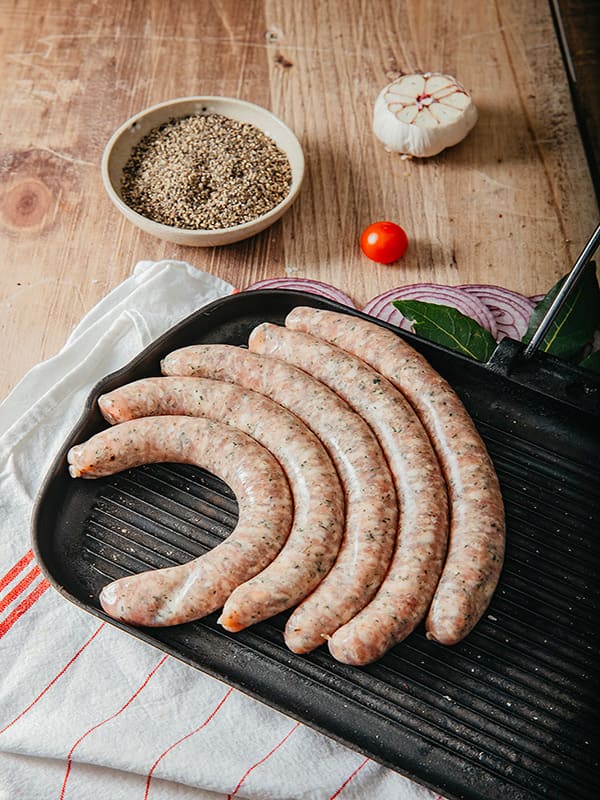 CHIPOLATAS AUX HERBES - Les Viandes Fermieres Boucherie en Ligne en Normandie